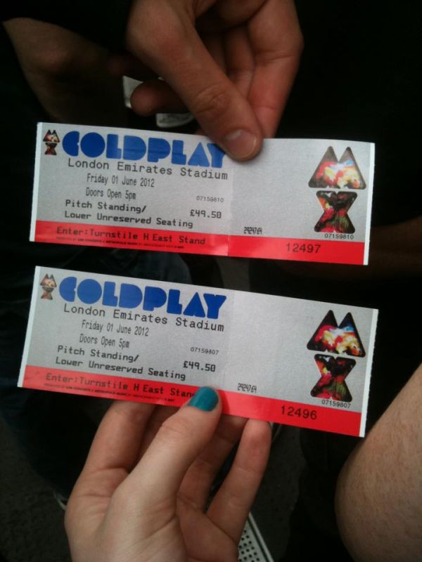 Tickets - Coldplay Timeline
